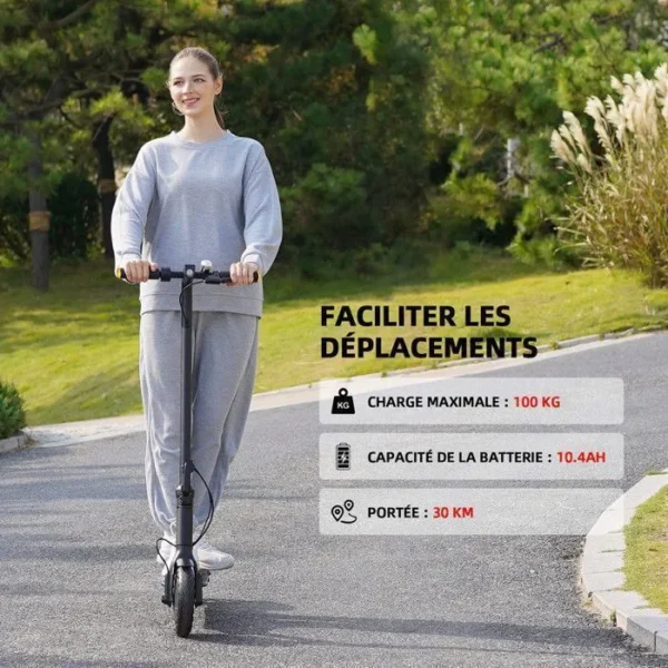 YEE GOO - Trottinette Electrique pliable - Roues 8.5" - Moteur 350W 36V 10.4Ah- 25km/h - Autonomie 35km - Clignotants et Feu
