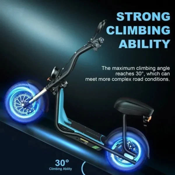 HONEYWHALE M5 Max Trottinette électrique pliable 14" avec Siège, Moteur 1000W Batterie 48V 13Ah - Autonomie 40km - Freins à disque